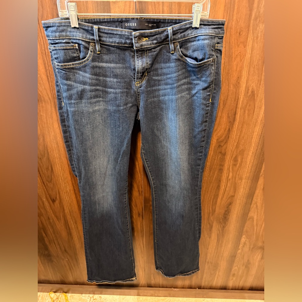 GUESS Dark Blue Boot Cut Jeans, Size 32
